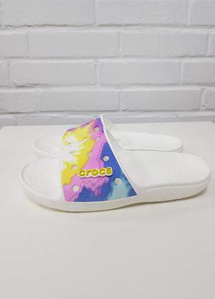 Шльопанці слайди crocs classic tie dye graphic slide , оригінал