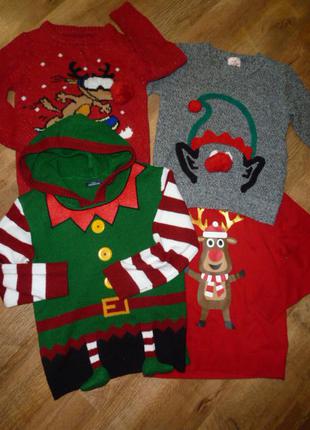 Новогодний свитер на 4-5 лет  , рождественский джемпер1 фото