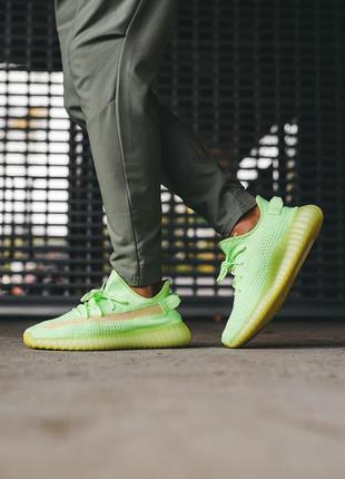 Кросівки yeezy boost 350 v2 glow in dark кроссовки9 фото