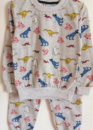 Детская теплая пижама на флисе для мальчика. пижама детская теплая с начёсом мальчуковая 6, 7, 8,9,10 лет