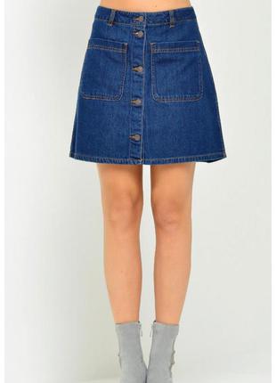 Джинсовая юбка ✨vero moda✨ хлопковая трендовая юбка с карманами2 фото