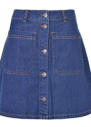Джинсовая юбка ✨vero moda✨ хлопковая трендовая юбка с карманами8 фото