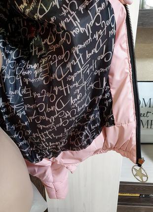 Пудровая/бежевая/розовая демисезонная куртка стеганая зефирка размер s/m8 фото