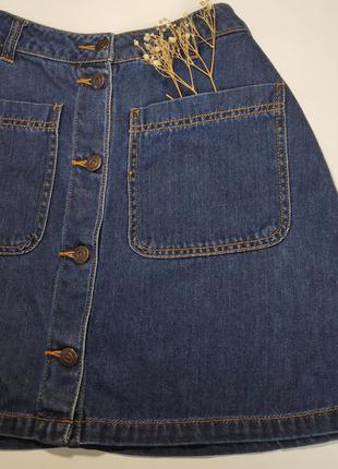 Джинсовая юбка ✨vero moda✨ хлопковая трендовая юбка с карманами5 фото