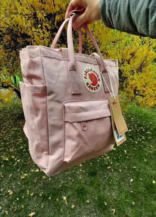 Рюкзак-сумка, канкен міні, fjallraven kanken totepack mini, трансформер, колір: пудра3 фото