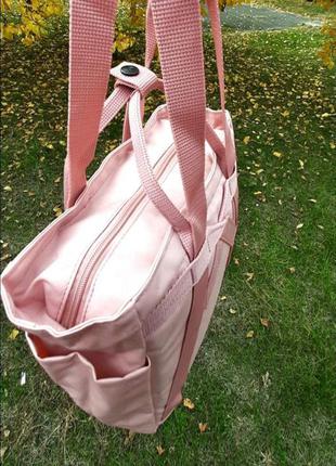 Рюкзак-сумка, канкен міні, fjallraven kanken totepack mini, трансформер, колір: пудра5 фото