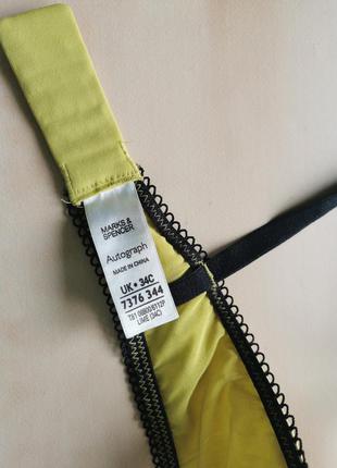 Шикарный шёлковый бюстгальтер 75 с, цвет лайм4 фото