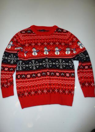 Next 6 лет  новогодний свитер, рождественский джемпер с сантой, оленем на 6 лет4 фото