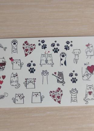 Слайдери для дизайну нігтів котячі лапки 1733