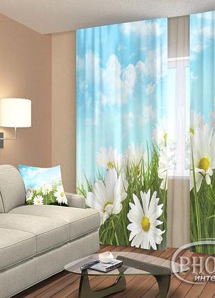 3d фотошторы «ромашки» на заказ, 1 м²