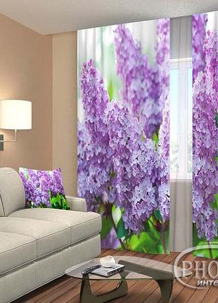 Фото шторы "дерево сирени" 2,5м*2,6м (2 полотна по 1,30м), тесьма