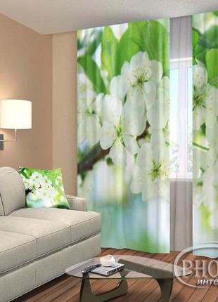 Фото шторы "весенние цветы 2" 2,5м*2,6м (2 полотна по 1,30м), тесьма