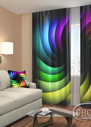 Фотошторы "радужная" 2,5м*2,6м (2 полотна по 1,30м), тесьма