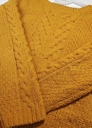Яркий свитер вязаный плюшевый ✨primark✨ оверсайз джемпер худи горчичный жёлтый3 фото
