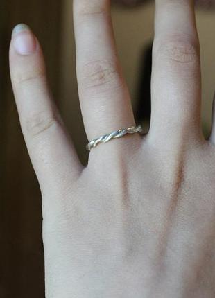 Серебро 925 нежное колечко спиралька