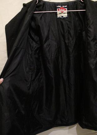 Темно-серое двубортное пальто с шерстью8 фото