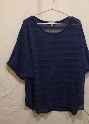 Тонкая полупрозрачная футболочка блуза батал