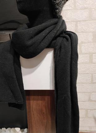 Качественный, трикотажный шарф черного цвета2 фото