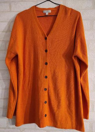 Кардиган, кофта, джемпер, светр кольору оранж. esprit. оверсайз6 фото
