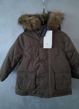 Стильная утепленная парка куртка демисезонная, холодная осень tutto piccolo