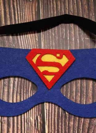 Дитячий маскарадний костюм супермен плащ та маска +подарунок4 фото