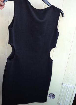 Модное вечернее черное платье с вырезами, осень- зима, наш 42-44 р.2 фото