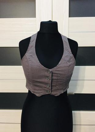 Болеро джинс серый