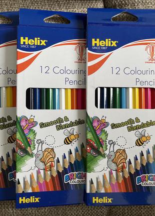 Кольорові олівці 12 кольорів helix marco bic карандаши 12 цветов