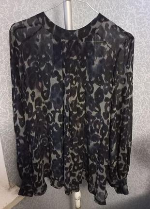 Блузка next, шифоновая, свободного кроя. размер 16.