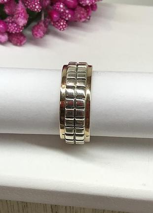 Распродажа! перстень печатка кольцо из серебра 925° с золотом 375° каблучка срібло 19,5р