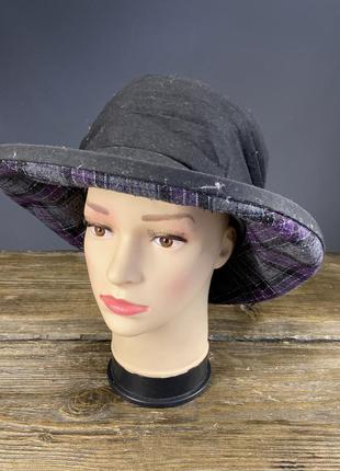 Шляпа черная из вощеного хлопка jane anne design, стильная