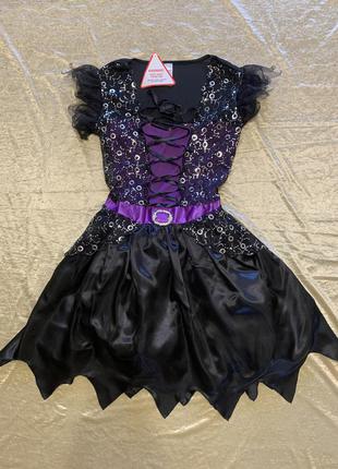 206 шикарное карнавальное платье на хеллоуин малефисенты злой королевы колдуньи размер s-m