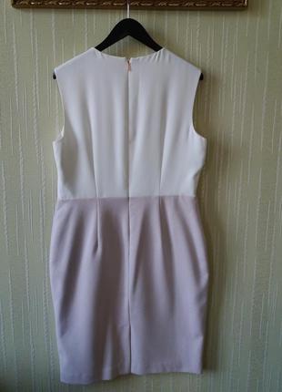 Ted baker роскошное классическое деловое платье футляр карандаш белое розовое3 фото