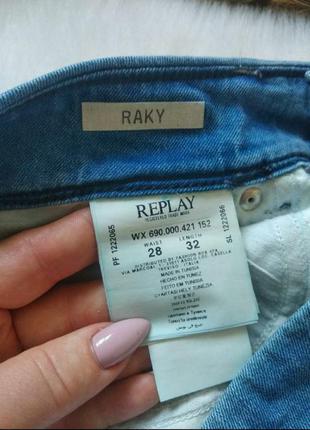 Replay базові голубі джинси повсягденні штани на середній посадці 28/327 фото