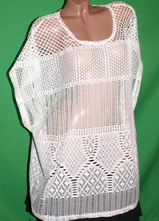 Ажурна блуза (л-хл) легка ,з візерунком, красива, чудово виглядає.2 фото