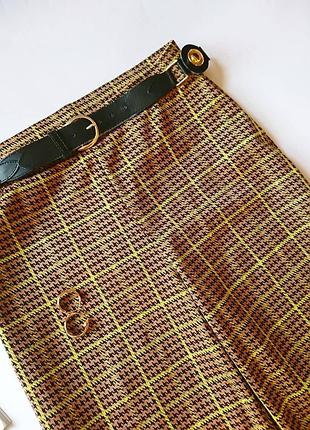 Стильні теплі кюлоти/брюки/штани в "гусячу лапку" та клітинку zara/штани на р. s/xs 6