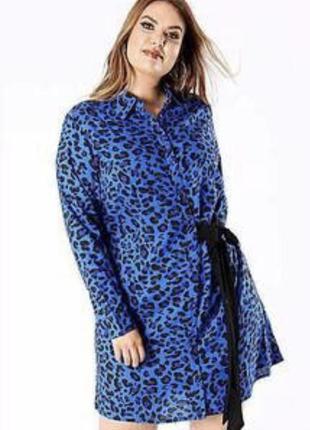 Вискозное платье в леопардовый принт , р. 161 фото