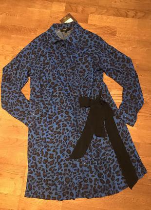 Вискозное платье в леопардовый принт , р. 163 фото