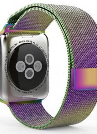 Ремінець браслет міланська петля milanese loop apple watch 42/44 мм colorful (хамелеон)