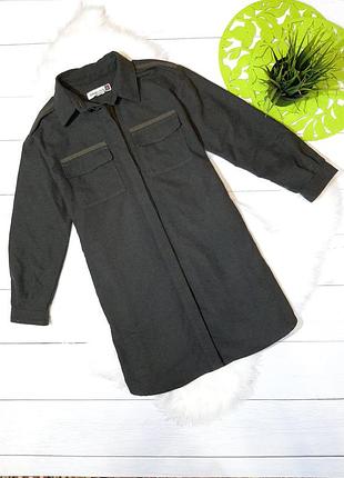 Шерстяное платье-рубашка с коликльцами zara-милитари 10/11л.146см.