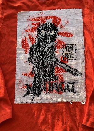 Лонгслив кофта на мальчика с пайетками 116 см 6 лет lego