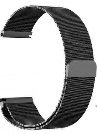 Магнитный металлический ремешок для смарт часов 22 мм milanese loop black