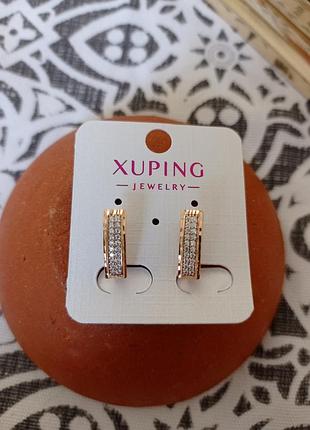 Серьги  сережки медицинское золото xuping