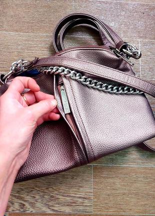 Жіноча шкіряна бронзова сумка2 фото