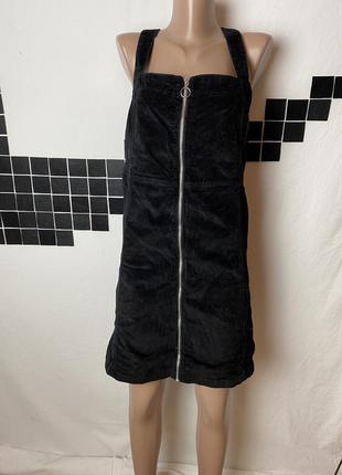 Сарафан большого размера чёрный вельвет 20 размера