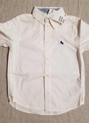 Белая рубашка на мальчика hm, 2-3 года (98р)