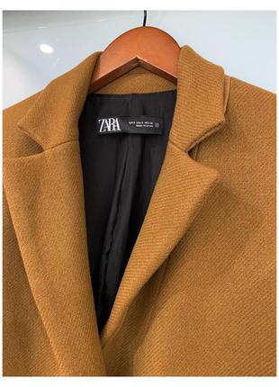 Шерстяное пальто прямого силуэта zara4 фото