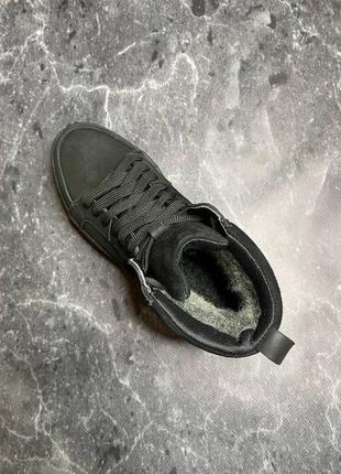 Зимние, мужские ботинки (черные) натуральная кожа, шерсть3 фото