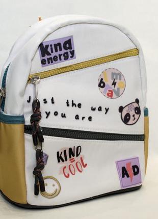 Новый рюкзак george белый с рисунками для девочки бежевый прогулочный маленький