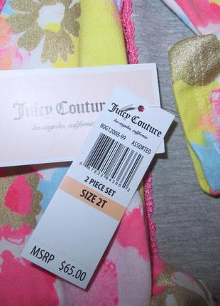 Костюм juicy couture туника и лосины на девочку 2 и 3 года хлопок3 фото